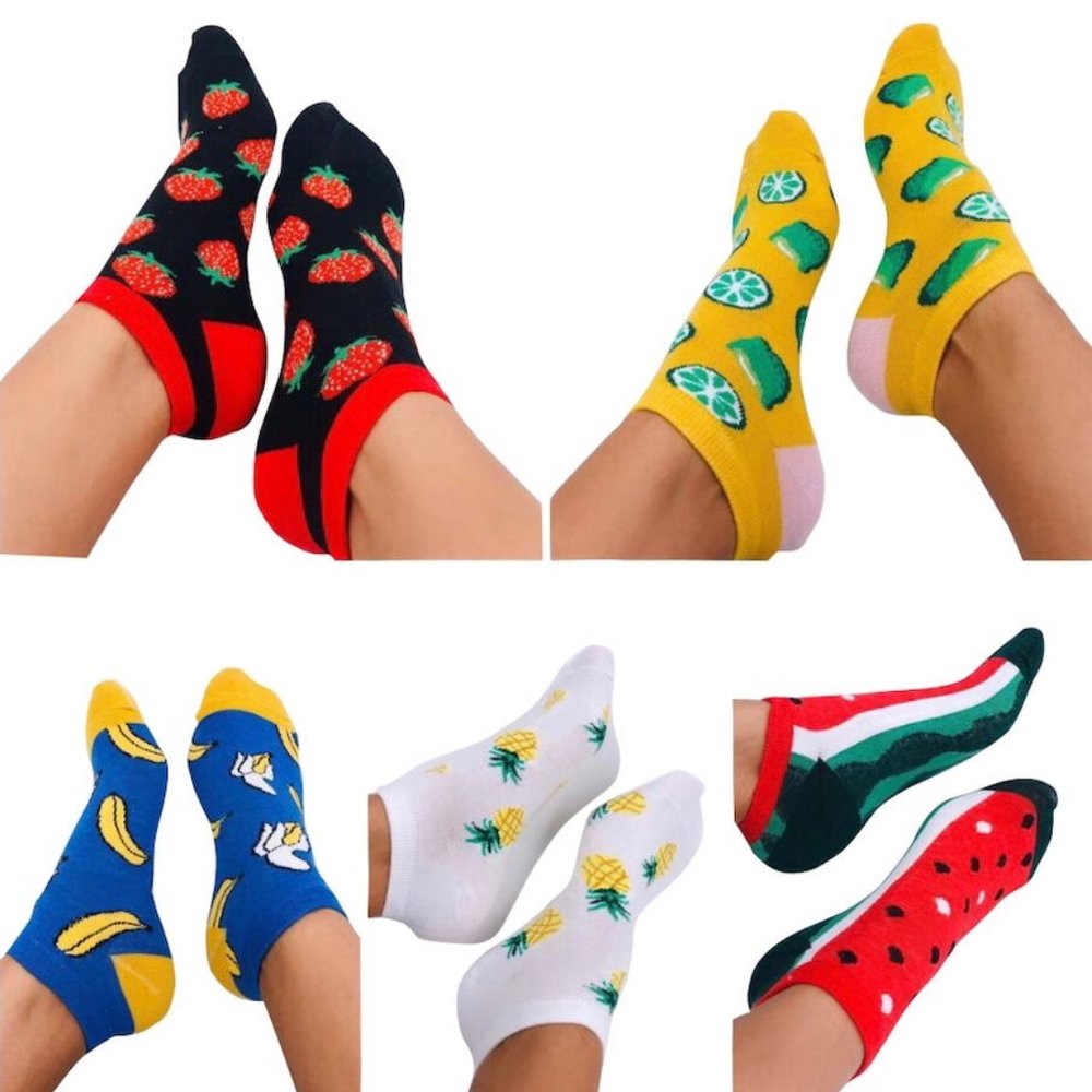 5 Pairs Women Girl Fruit Socks|Ankle Socks|Low Cut Socks